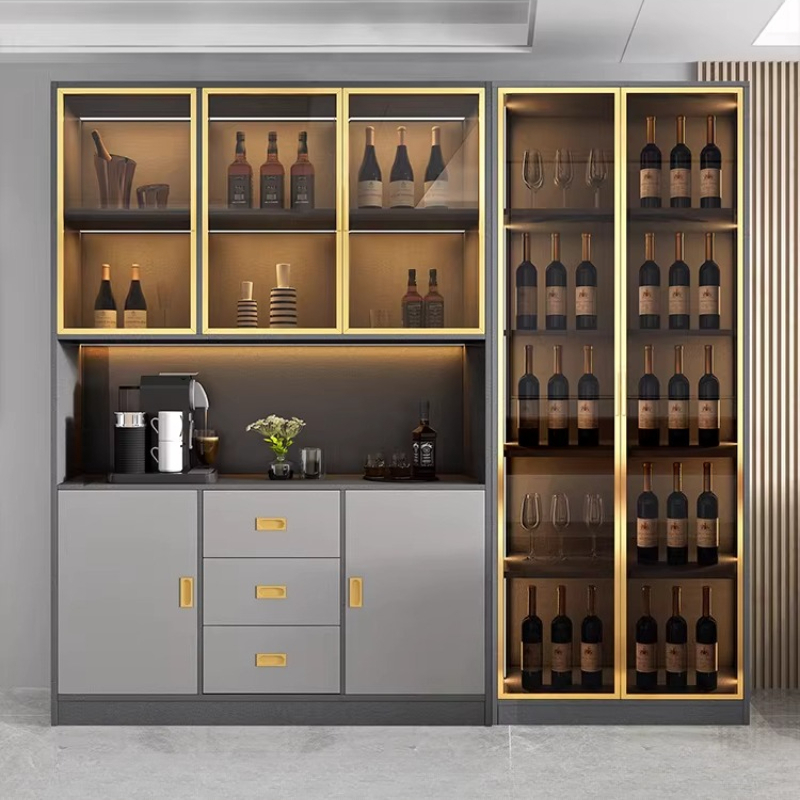 Home Bar And Cabinet - 현대식 나무 와인 진열장 주방 수납장