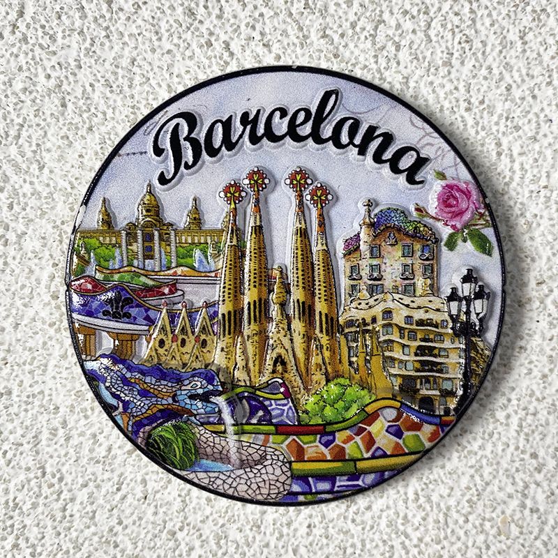 Home Barcelona - 바르셀로나 관광 기념품 창의적인 원형 접시