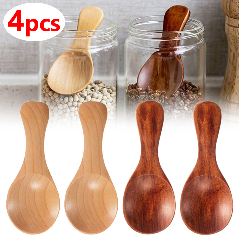 Ice Pick Pick - 4/2/1pcs 미니 나무 숟가락 주방 양념