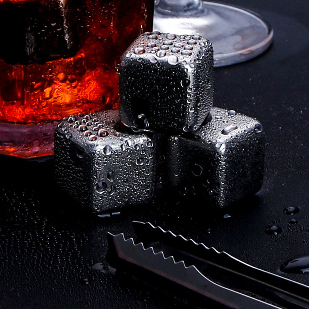 Home Bar Set - 2세트 스테인리스 스틸 아이스 큐브 재사용