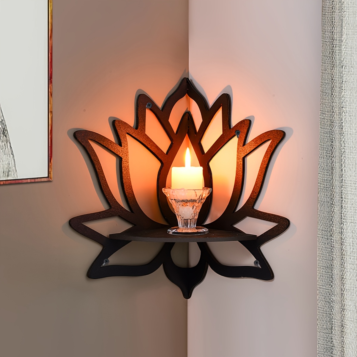 Home Bar Shelves - 로터스 코너 플로팅 선반, 속이 빈