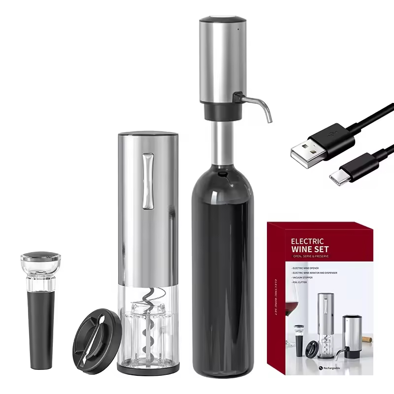 4-in-1 충전식 전동 와인 오프너 세트 (에어레이터 - Home Bar Set 리뷰 및 가격