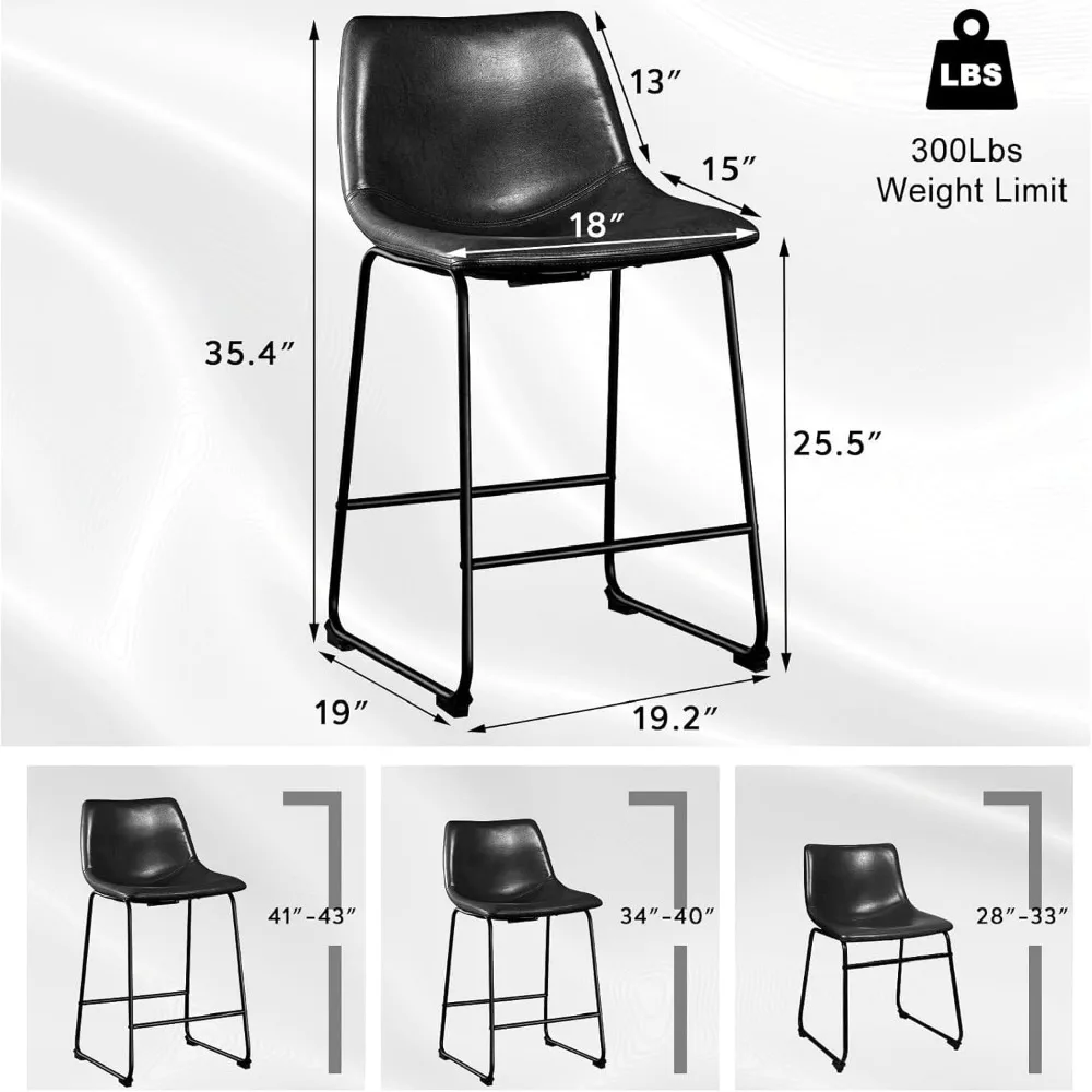 검정색 26인치 인조 가죽 바 스툴 세트(등받이 및 금 - Home Bar Stools 리뷰 및 가격