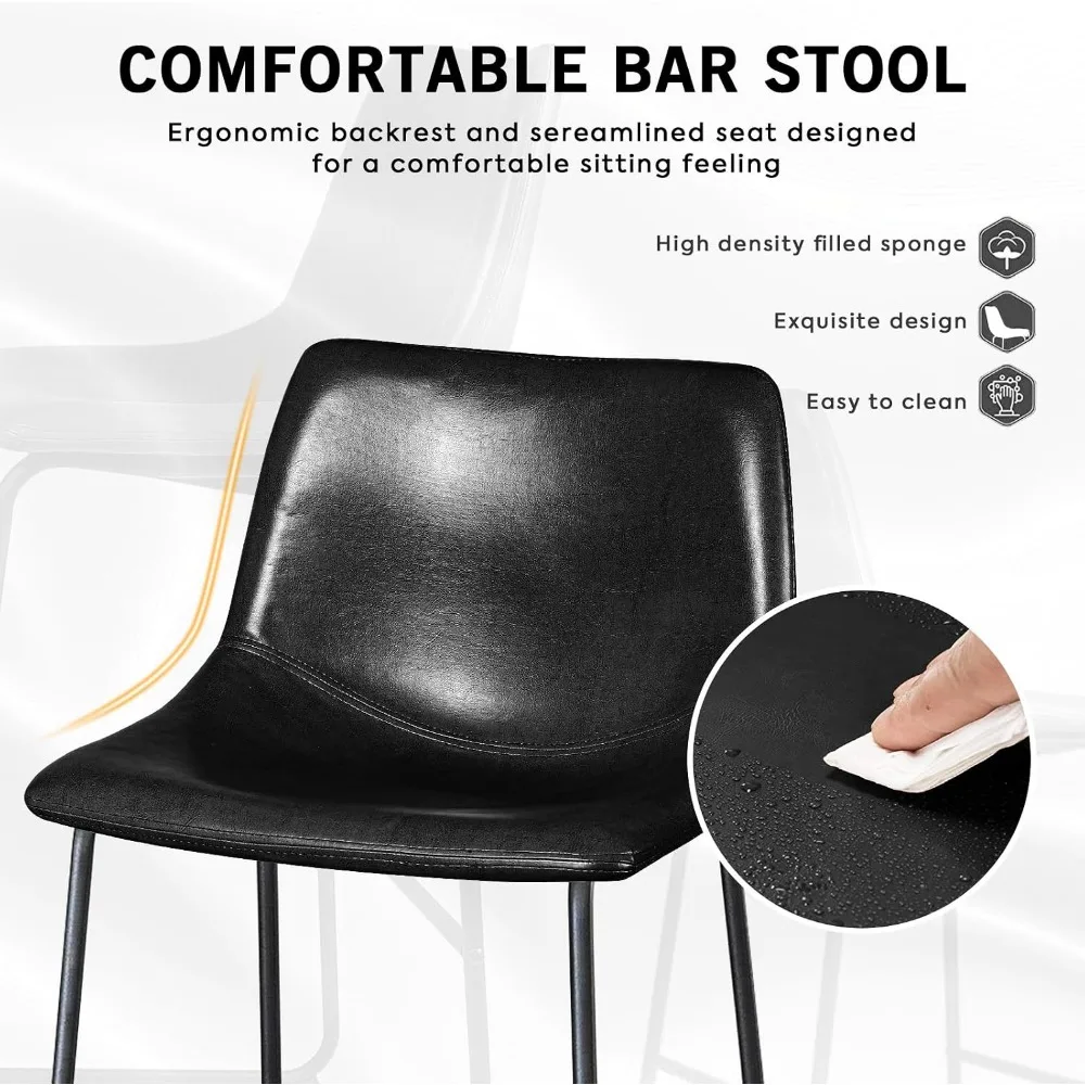 검정색 26인치 인조 가죽 바 스툴 세트(등받이 및 금 - Home Bar Stools 리뷰 및 가격