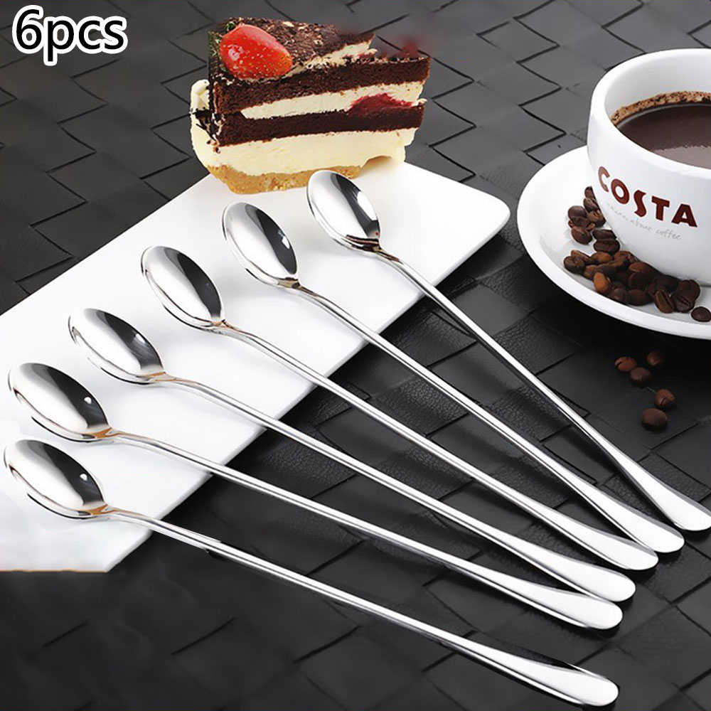 6pcs 스테인레스 스틸 아이스 티 특종 디저트 스푼  - Ice Pick Pick 리뷰 및 가격