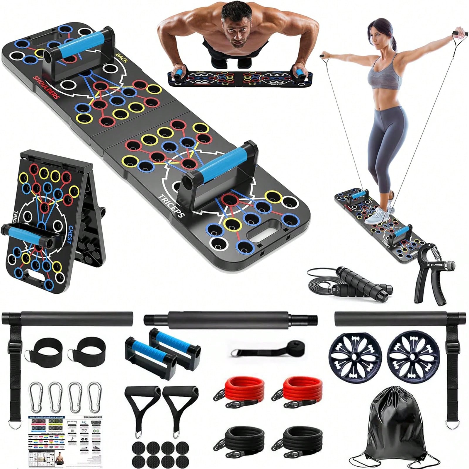 다기능 접이식 푸시업 보드 세트, 저항 밴드가 포함된  - Home Bar Setup Kit 리뷰 및 가격