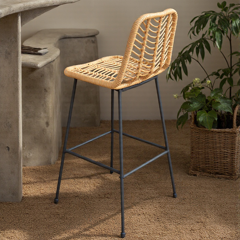 라탄 등받이 바 스툴 미니멀리스트 높은 의자 야외 방수 - Home Bar Stools 리뷰 및 가격