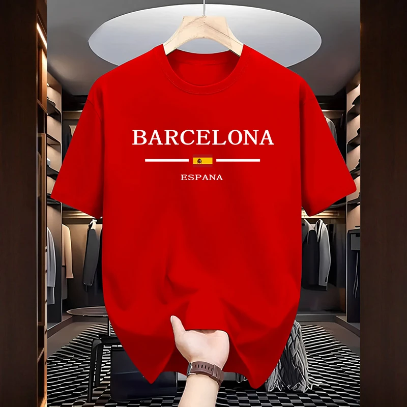 바르셀로나 남성용 프린트 티셔츠 고품질 100% 코튼  - Home Barcelona 리뷰 및 가격