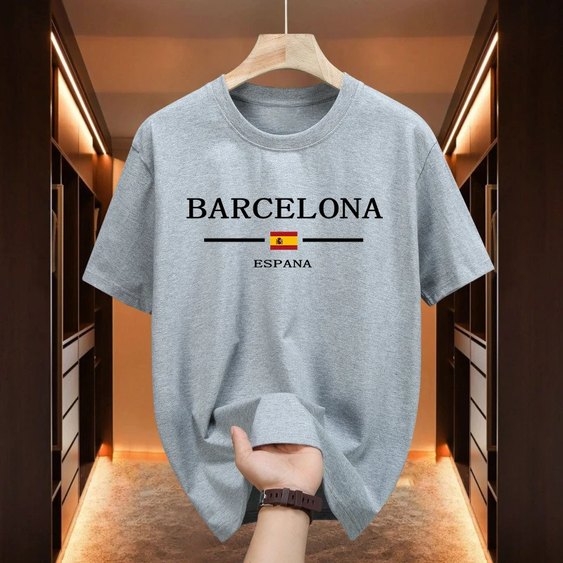 바르셀로나 남성용 프린트 티셔츠 고품질 100% 코튼  - Home Barcelona 리뷰 및 가격